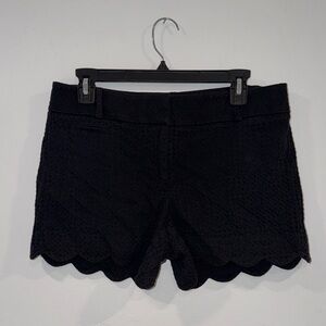 LOFT Black Scalloped High Waist Shorts